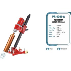 Resim Proter Proter PR 4200 A 3200 W Açılı Karot Makinesi 