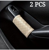 Resim Chuangyinshop 2 Adet Beige Renk Araç Kapı Kolu Eldiveni Kaymayı Önleyici Desenli Aşınma Korumalı Çoğu Araca Uygun 