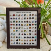 Resim 10 İnç Doğal Mineraller Sergisi | 100 Mineral Türü (Anka Taşı, Akik, Obsidyen) | Jeolojik Ev Dekoru | Premium Tatil Hediyesi (Noel/Sevgililer Günü/Kanada Günü) 