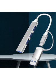 Resim Bucuks 4 Port'lu Bağlantı İstasyonu Ultra İnce Usb Bölücü Type-c Tipi Çoklu Arayüz Adaptörü Multi Usb Çoklayıcı Renkli 