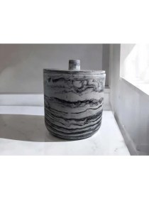 Resim Antrasit Desenli Beton Şık Banyo ve Mutfak Çöp Kovası 4l Aksesuar 