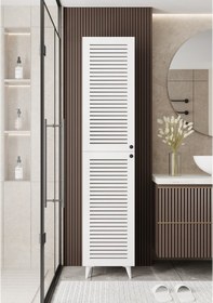 Resim Lidya Panjur Kapaklı Çok Amaçlı Dolap - Kiler Dolabı - Banyo Dolabı - Ayakkabılık - Mutfak Dolabı Beyaz 