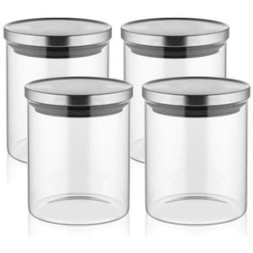 Resim The Mia Borosilikat Cam Kavanoz 4X680Cc 4Lü Cam Kavanoz Cam0166 