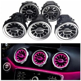 Resim Autogp Mercedes W176 Airwent Havalandırma Menfez Seti Ledli Ambiyans 2012 / 2018 12 Renk Çok Renkli 