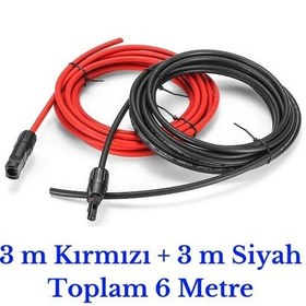 Resim 6 mm Mc4 Soketli 6 Metre (3m+3m) Güneş Paneli Solar Kablo 