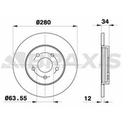 Resim ARKA FREN DISK AYNASI MONDEO III 00>07 JAGUAR X TYPE 01>09 OLCU: (280 X 34) 