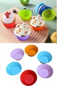Resim ÖYKÜ VE YİĞİT 6 Adet Yıkanabilir Mini Tırtıklı Muffin Kalıbı- Ribanalı Kek-Cupcake- Renkli Hamur Işi Kabı 