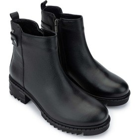 Resim Tamer Tanca Kadın Hakiki Deri Siyah Floter Casual Bot 322 1950811 Bn Bot Sk24-25 Sıyah Fltr Siyah Floter 