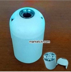 Resim Marketcik E27 Beyaz Düz Geçmeli Duy 