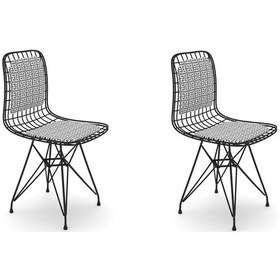 Resim Knsz kafes tel sandalyesi 2 li mazlum syhtalen sırtminderli ofis cafe bahçe mutfak 