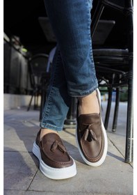 Resim Roof Atelier Erkek Kahve Püskül Detaylı Loafer Ayakkabı - 127 - Cbt Loafer-x Kahve 