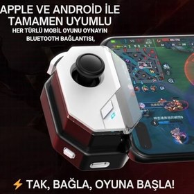 Resim Coofbe Profesyonel Şarjlı Bluetooth Bağlantılı Telefon Joystick Kontrol Gamepad Mobil Oyun Kolu Tetik 