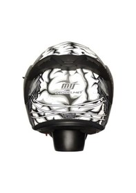 Resim Motosiklet Sertfikalı Güneş Vizörlü Kask Full Face Motor Kaskı Zombıes Whıte Gri - 