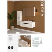 Resim Evros Vista Banyo Dolabı 100 cm Boy Dolabı Dahil 