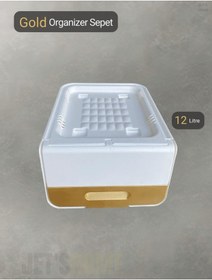 Resim Tekli Beyaz-gold Tekerlekli Patateslik Soğanlık Oyuncak Kutusu Patates Soğan Sepeti Sebzelik 12 Lt Gold-beyaz 