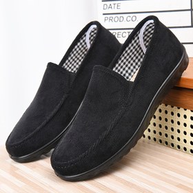 Resim Erkekler için Slip-On Günlük Ayakkabılar - Yumuşak Kumaş Üst & Astar, Hafif Nefes Alabilir Yazlık Tasarım ve Dayanıklı Kauçuk Tabanlı, Dış Mekan Seyahatleri, Plaj Yürüyüşleri, Partiler & Günlük Kullanım İçin, Basit Çok Yönlü Stil, Rahat Kalıp 