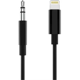 Resim Ki̇ngdata iPhone Uyumlu Lightning 3.5 mm Aux Çevirici Kablo Siyah 1 mt 