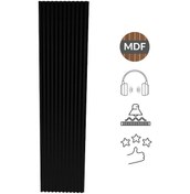Resim Enda Home Akustik Duvar Paneli Mdf Duvar Paneli 61x278 Cm Akupanel Dekoratif Siyah Duvar Profili Siyah 