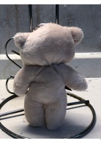 Resim Sevimli Ayıcık Peluş Oyuncak Anahtarlık Uyku Arkadaşı Hediyelik 12 Cm Ekru 