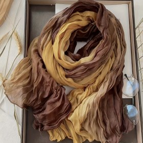 Resim Vintage Esintili Gradyan Eşarp - Yumuşak, Hava Alan, Sıcak ve Çok Yönlü Sonbahar/Kış için, Günlük Geziler için Mükemmel, Rüzgar Geçirmez, Makinede Yıkanabilir, Kahverengiden Ombre Tasarımı, Çok Yönlü Eşarp | Vintage Tarzı Eşarp | Yumuşak Dokulu Eşarp 