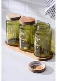 Resim Acar Pierre Akasya Kapaklı Kavanoz Seti - 19 Cm Açık Yeşil 