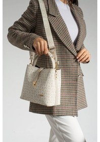 Resim Just Polo Kadın Orta Boy Su Geçirmez Günlük Şık El Ve Omuz Çantası Ebat 23 X 18 Cm Shoulder Bag Krem 