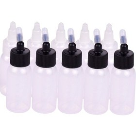 Resim Moveevo Aibecy 10'lu Set: 5 Adet 35ml Korozyon Direnci Boya Fırçası Şişesi Ölçüm Çizgili + 5 Adet Uçlu Saklama Şişesi Pp Malzeme 