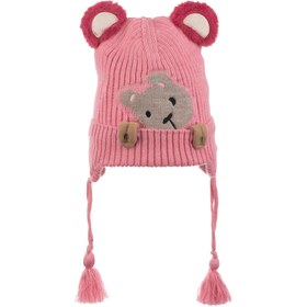 Resim Kitti Kız Çocuk 4-8 Yaş Kulaklıklı Çocuk Bere - Pembe / 4-8 Yaş 