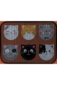 Resim Delixa Elekli Tuvalet Önü Kedi Kumu Paspası Renkli Desenli Elekli Kedi Tuvalet Önü Toparlayıcı Paspas-Desen 