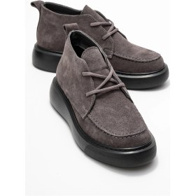 Resim Luvi Shoes Lılya Füme Gri Süet Hakiki Deri Kadın Chukka Bot Füme - Gri 