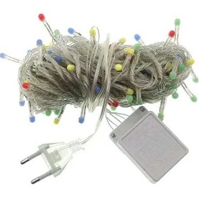 Resim 10m 100 Led Damla Uçlu Mavi Işık Şeffaf Kablo Çok Renkli 