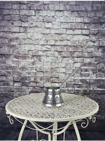 Resim Üzümlü Kalın Bakır Cezve 5 Fincanlık 