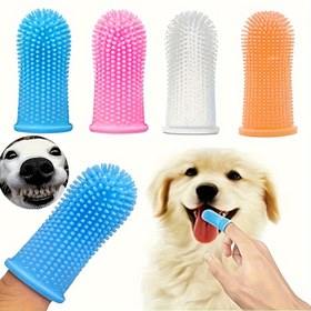 Resim 1 Adet/4 Adet/8 Adet Köpek & Kedi Diş Fırçası Seti - Yumuşak Kıllı & Diş Eti Masajlı Diş Fırçası, Plak ve Diş Taşı Kontrolü, Yavru Köpekler, Küçük ve Büyük Irklar İçin Diş Bakımı, Diş Temizliği (Tekli/4/8 Adet) 