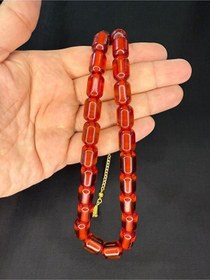 Resim Çubuk Kehribar Tesbih Karamel Renk Kapsül Kesim İri Boy 14,5mmx11mm T-775 
