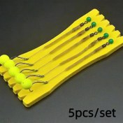 Resim 5 parça/set Dahili Boncuklu Kancalı Sazan Balıkçılık Takımı, Avrupa Sazan Avı Yöntemi, Deniz Direği Dökme, Göl ve Baraj Balıkçılığı, Ters Tabanlı Balık Oltası, Yüzeyde Yüzen İnci Balıkçılık 