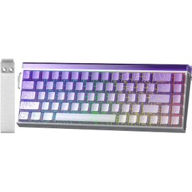 Resim Aula Hero 68 He Manyetik Klavye Rapid Trigger Dragon King Switch 8000hz Rgb Neon Tkl Hot Swap Oyuncu Klavyesi Mor 