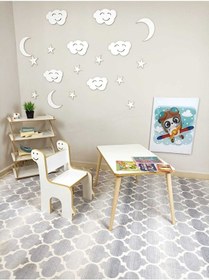 Resim Miracle 3d Çocuk Oyun Etkinlik Çalışma Masası Ve Sandalye, Aktivite Masası 1673197264 Beyaz 