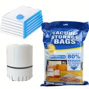 Resim 6'lı Paket 40x60cm Vakumlu Saklama Torbaları Elektrikli Pompalı - Kıyafetler, Battaniyeler ve Mevsimlik Depolama için Sıkıştırma Çantaları | Seyahat ve Ev Organizasyonu Seti ile Yer Tasarrufu Sağlayan 