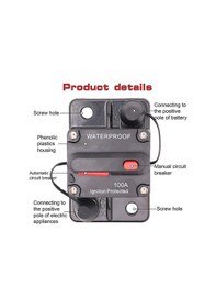 Resim Akü Irgat Sigortası Otomatik Devre Kesici Şalter Anahtar 135A 