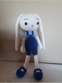 Resim Amigurumi Mavi Uzun Kulak Tavşan 