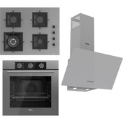 Resim Ferre Flameart Sc Serisi Gri Set (SC408-WFA + QMS63CPR +D088 ) - 65 Cm'lik Kare Döküm Izgara-Wok 