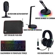 Resim Razer Blackwidow v3 Tenkeyless Türkçe + HDS Blackshark v2 X + Base Station v2 Chroma + Seiren Mini + Bungee v3 Chroma + Trust GTX765 Glide-Flex RGB Bundle 