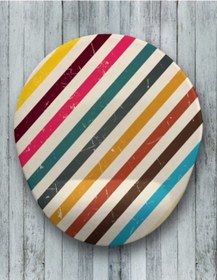 Resim Retro Çizgiler Oval Bilek Destekli Mouse Pad Mousepad 