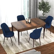 Resim Canisa Concept Kor Serisi Barok Ahşap Desen 70X114 Açılabilir Mutfak Masa Takımı, 4 Adet Sandalye 