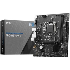 Resim MSI Msı Pro H510Mb Ddr4 2933Mhz 1Xhdmı 1Xvga 1Xm.2 Usb 3.2 Matx 1200P (Sadece 10.Nesil İşlemci Uyumluh 