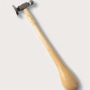 Resim İki Taraflı Takoz Çekiç - 10.63" Ahşap Sap, 2.05" Başlık ve 14mm Toplu Uç & 28mm Yuvarlak Yüzeyli - Takı Yapımı, Metal İşleme, Dokuma ve Şekillendirme için Metal Aleti, Rahat Tutuş, Dayanıklı Yapı 