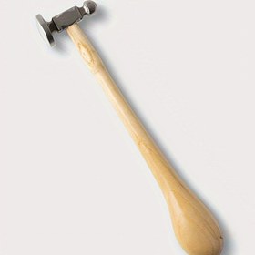 Resim İki Taraflı Takoz Çekiç - 10.63" Ahşap Sap, 2.05" Başlık ve 14mm Toplu Uç & 28mm Yuvarlak Yüzeyli - Takı Yapımı, Metal İşleme, Dokuma ve Şekillendirme için Metal Aleti, Rahat Tutuş, Dayanıklı Yapı 
