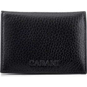 Resim Cabani Siyah Hakiki Deri Klasik Unisex Cüzdan Siyah 