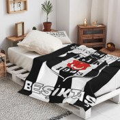 Resim Besiktas Takım Amblemi Yüksek Çözünürlüklü Dijital Baskı Flanel Battaniye Kalın Polyester Kumaş, Makinede Yıkanabilir Tüm Mevsimler İçin Sıcak ve Rahat, Yatak Odası, Kanepe, Kamp ve Ev Kullanımı İçin Uygun, Cadılar Bayramı ve Yurt İçin Mükemmel 