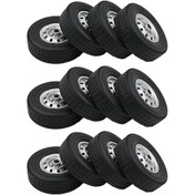 Resim Symbee Wpl D12 1/10 Rc Kamyon Ve Araba İçin 4 Adet Yüksek Kaliteli Lastik Ve Jant Seti 